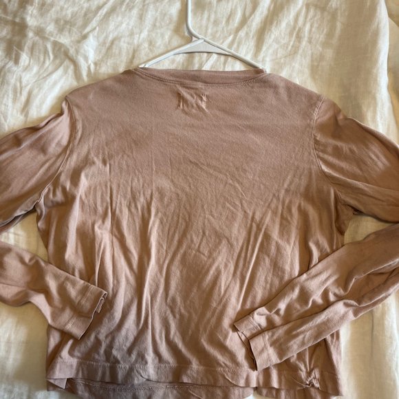 Mate The Label Organic Cotton Long Sleeve Crop Tee - ROSE / S - Picture 2 of 3
